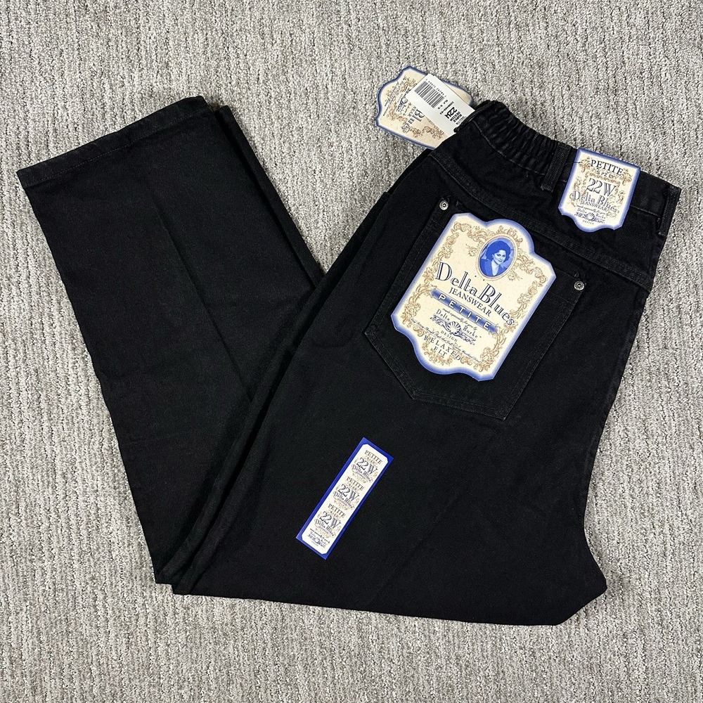 VTG Delta Blues Jeans Womens 22W Delta Burke Jeanswear‎ Relaxed 90s Black